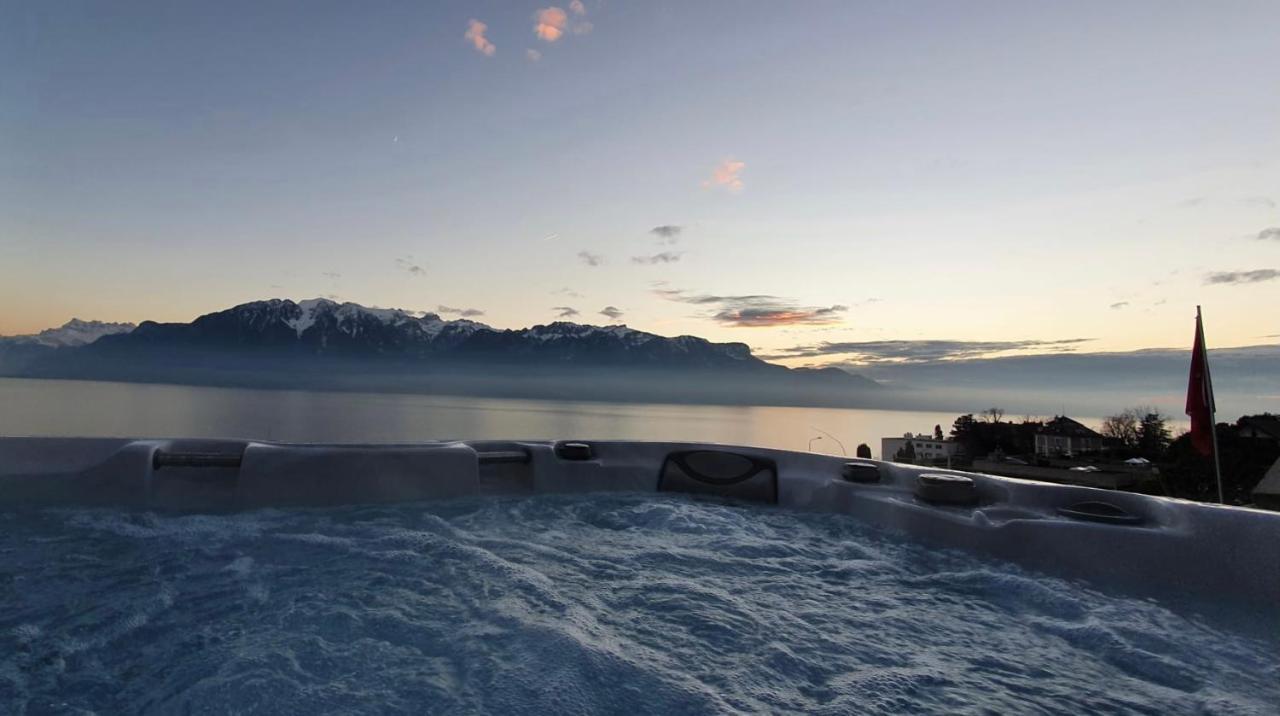 Corseaux Beach Rooms-Riviera Beach Apartments Vevey Bagian luar foto